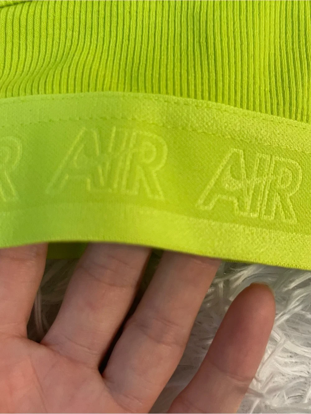 Lime green Nike air workout yoga running sports crop top